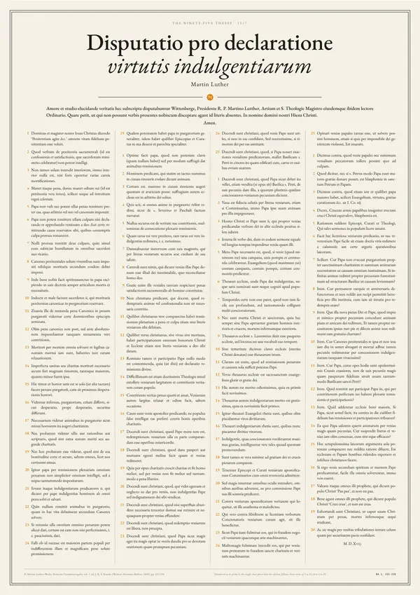 Poster of “Disputatio pro declaratione virtutis indulgentiarum”: the text in four columns